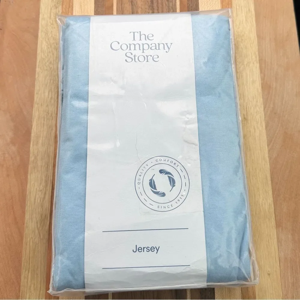 The Company Store Classic Jersey Knit Pillowcase Set, Standard, Cloud Blue. NWOT